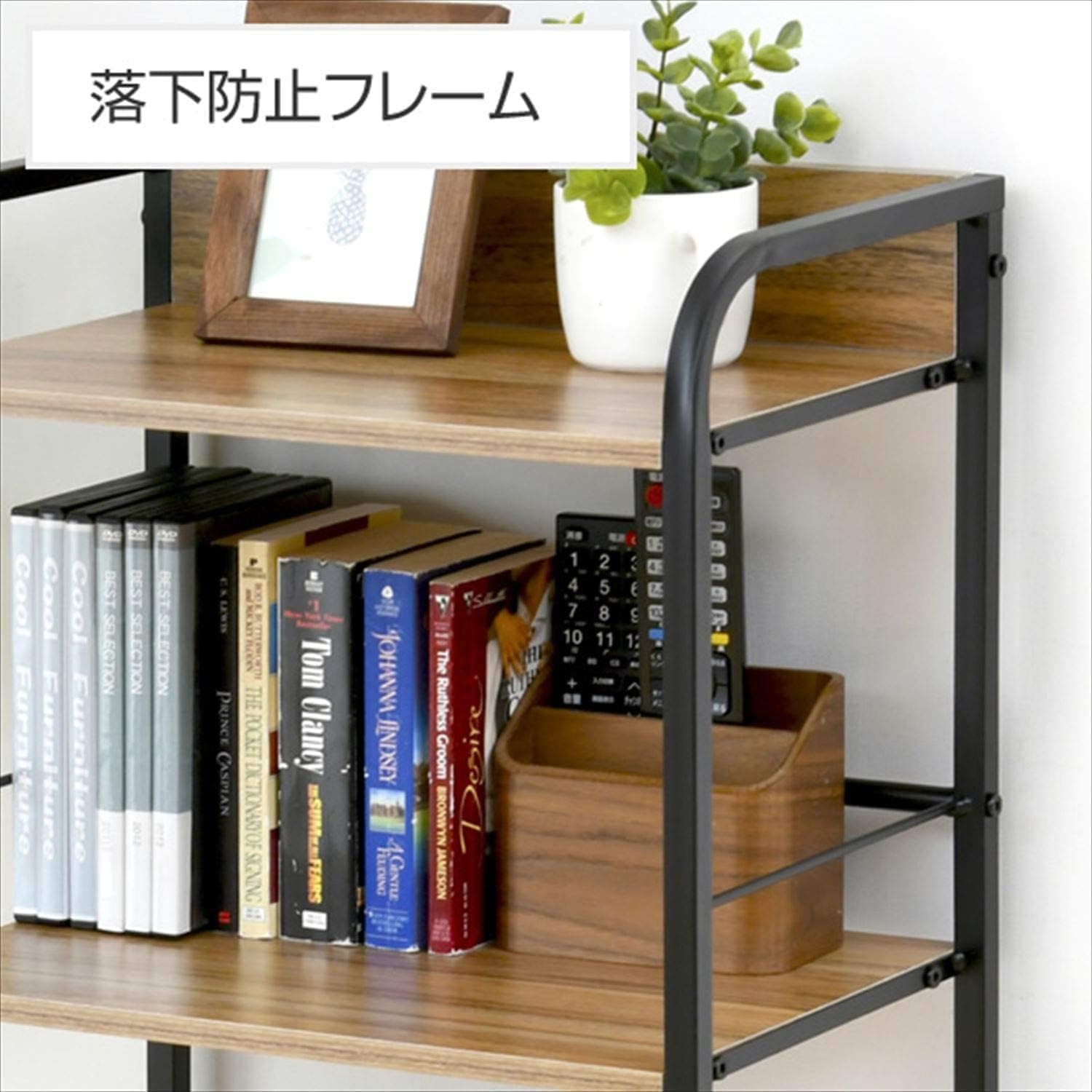 Yamazen YZCR-2 (OAK/BK) Rack, With Casters, 2 Tiers, Color Box Compatible With Storage Box, Robotic Vacuum Cleaner, Shelf, Width 16.5 x Depth 10.8 x Height 18.9 inches (42 x 27.5 x 48 cm), Assembly