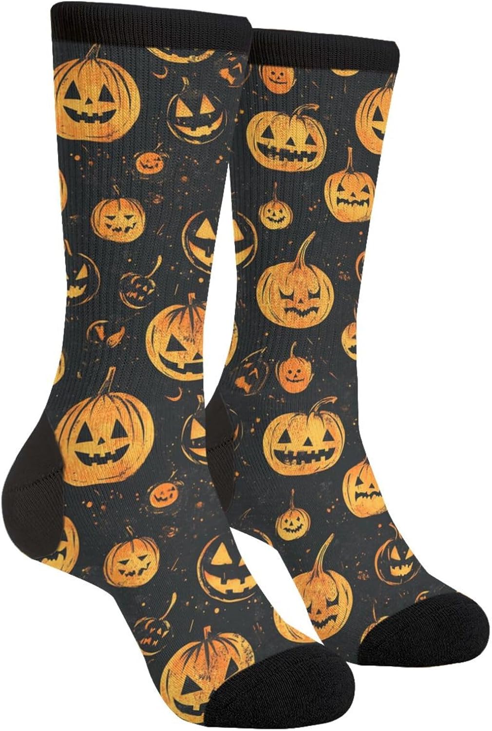 Halloween Pumpkin Socks Funny Novelty Socks Casual Athletic Crazy Cute Crew Socks For Women Men