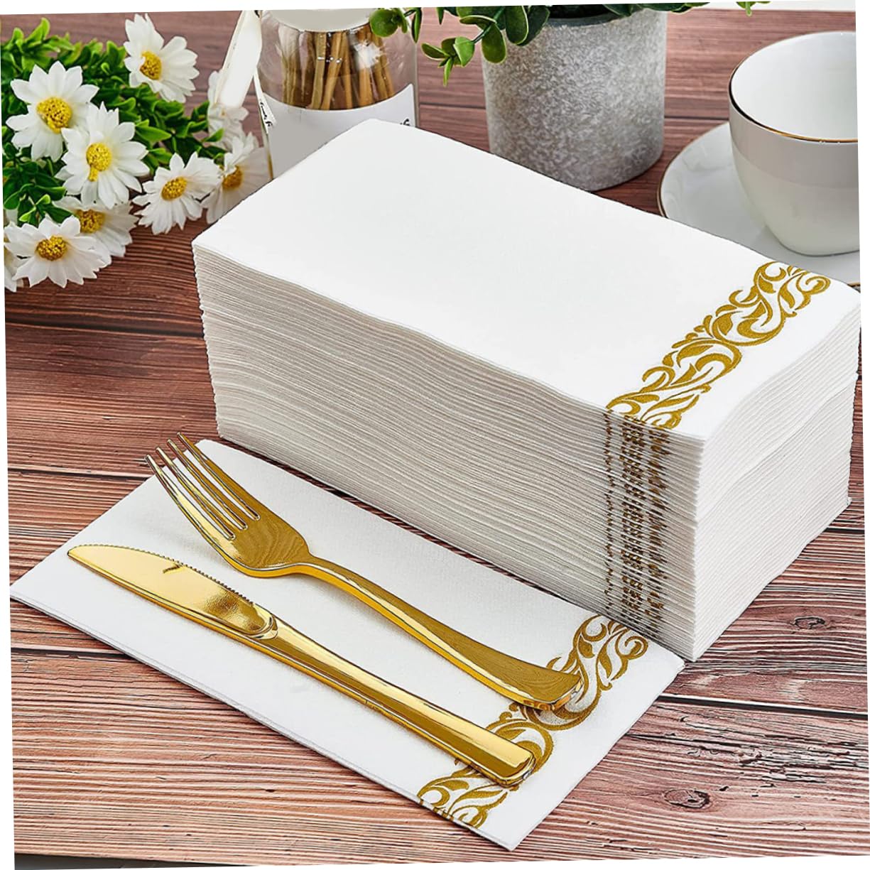 100piezas Toallas De Mano Desechables Uds Decorativas Papel Para Boda y Cumpleaños