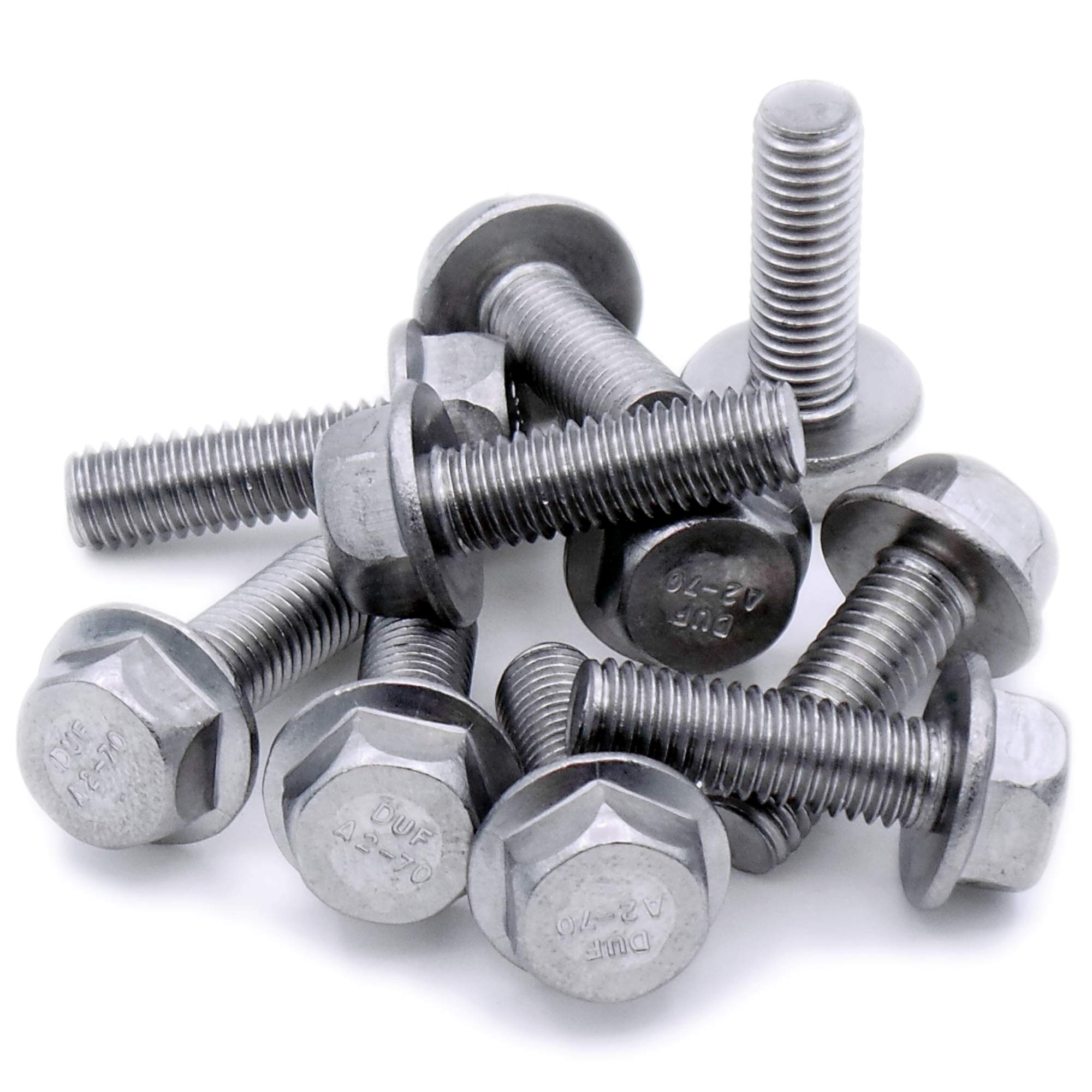 Singularity Supplies M5 (5Mm X 20Mm) Flanged Hex Bolt (Fully Threaded Setscrew) - Stainless Steel (A2) (Pack Of 10)