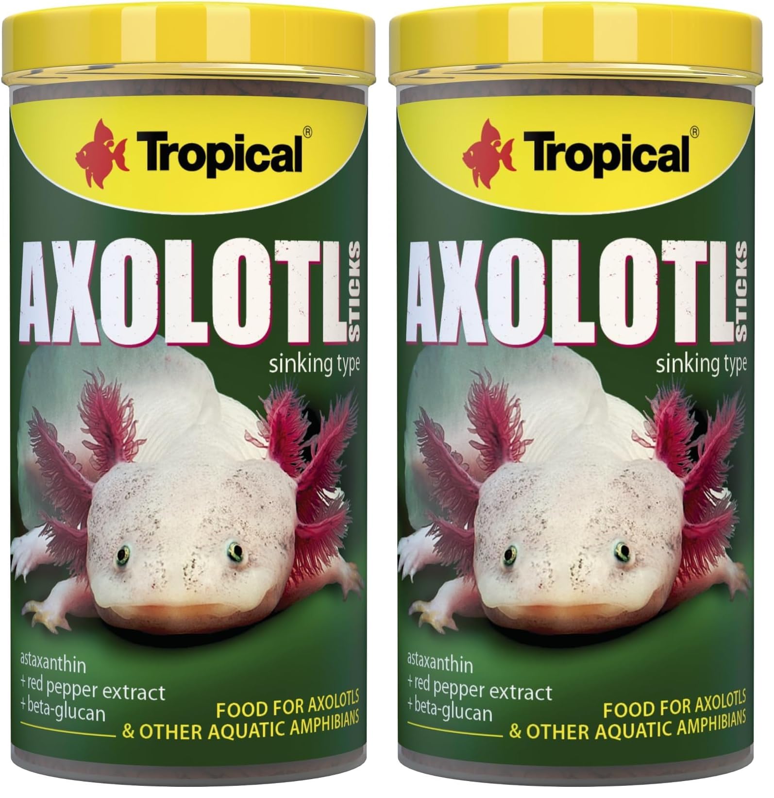 Tropical Axolotl Bastones Alimenticios para Anfibios, 135 g (Paquete de 2)