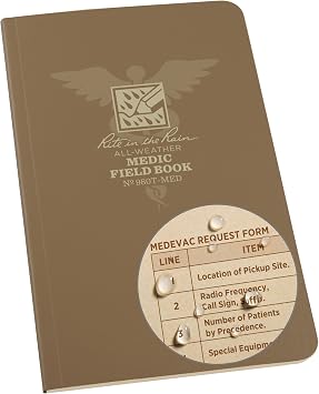 Rite in the Rain Weatherproof Book, 4.625 x 7, Tactical Tan Soft Cover, Prolonged Casualty Care Medic Book No. 980T-MED