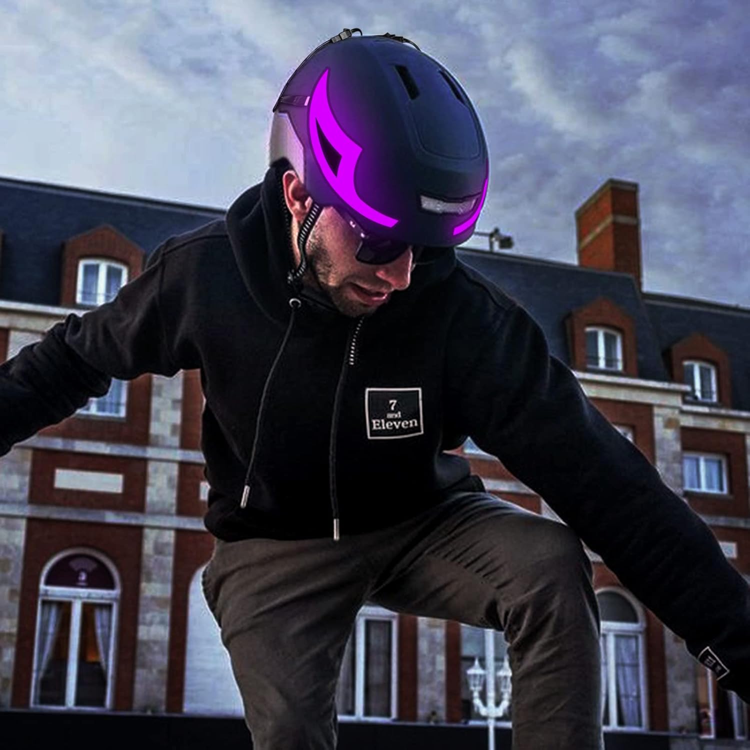 ZUOYOUZ Rechargeable Motorcycle Helmet Light, 3 Modes Driving EL Light Strips, LED Signal Helmet Light Strip Decoration Kit for Motorcycle, Christmas Gift for Man (Purple Rechargeable Style) : Automotive