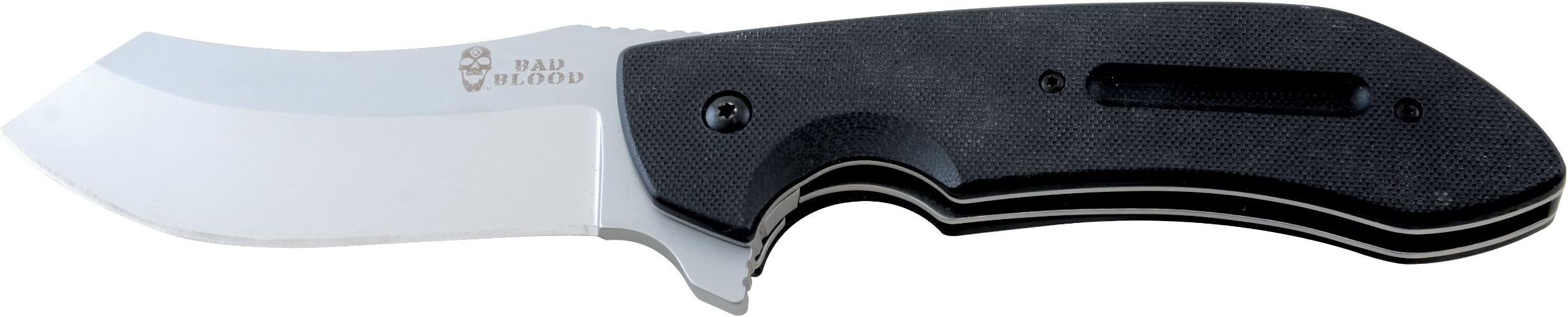 Bad Blood BB0118K Dreadnaught Folder Plain Knife, G10 Handle, Nylon Sheath