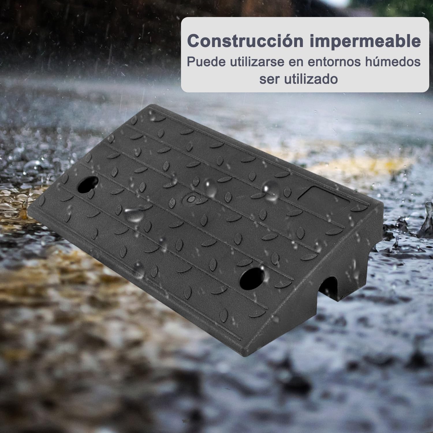 Rampa per marciapiede in gomma, alta 100 mm, 430x230x100 mm, nera – per sedie a rotelle, auto ribassate e motociclette (4 pezzi)