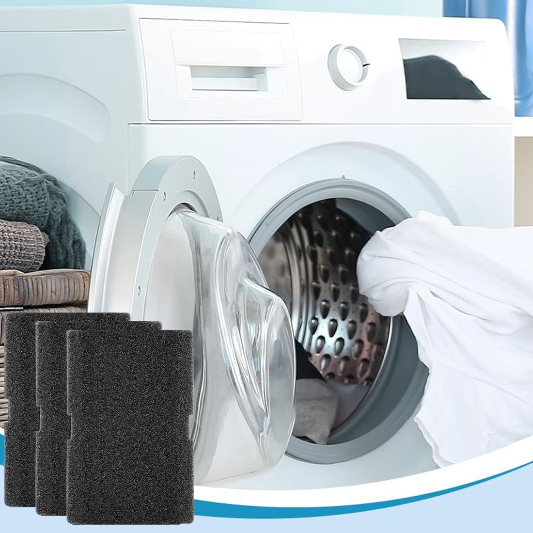Lot de 4 Filtre Seche Linge- Filtre Éponge pour Sèche-Linge à Pompe Chaleur et Séchoir à Condensation, pour Sèche-Linge à Pompe Chaleur et Séchoir à Condensation（24 * 15 * 1CM）