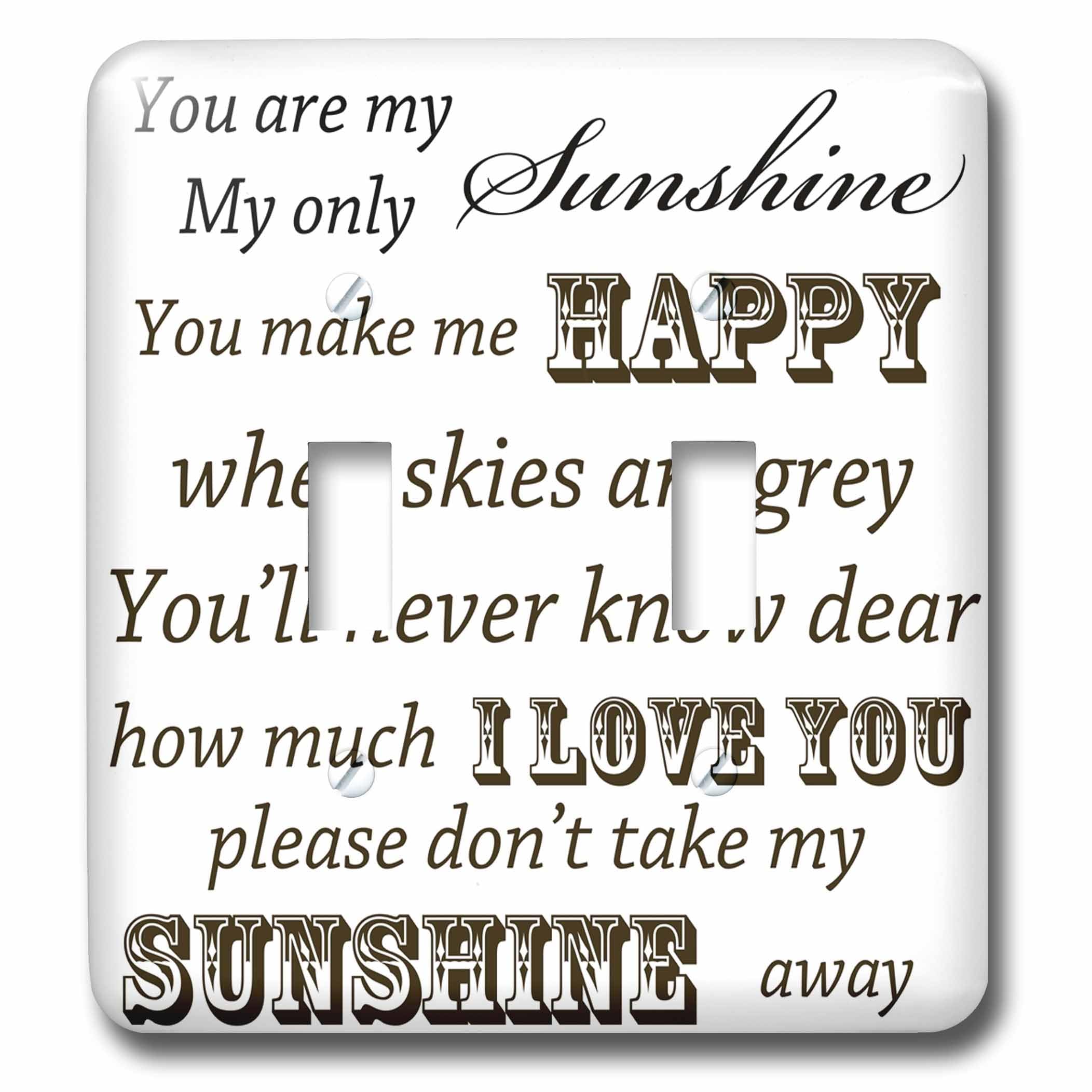 Interruptor doble de canción vintage You Are My Sunshine para detalles del hogar