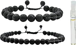 Camping Essentials Bracelet and Anklet with Essential Oil - Summer Essentials Natural Lava Stone for Adults and Kids - Ideal Camping Supplies for Outdoor Enthusiasts and Adventure Lovers (Pack of 2)