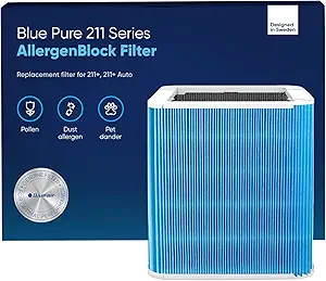 BLUEAIR Blue Pure 211+ Series AllergenBlock Filter, Genuine Replacement for Allergies, Pet Dander, Pollen, Dust - Fits 211+ and 211+ Auto, 3.3" x 20.8" x 12.3"