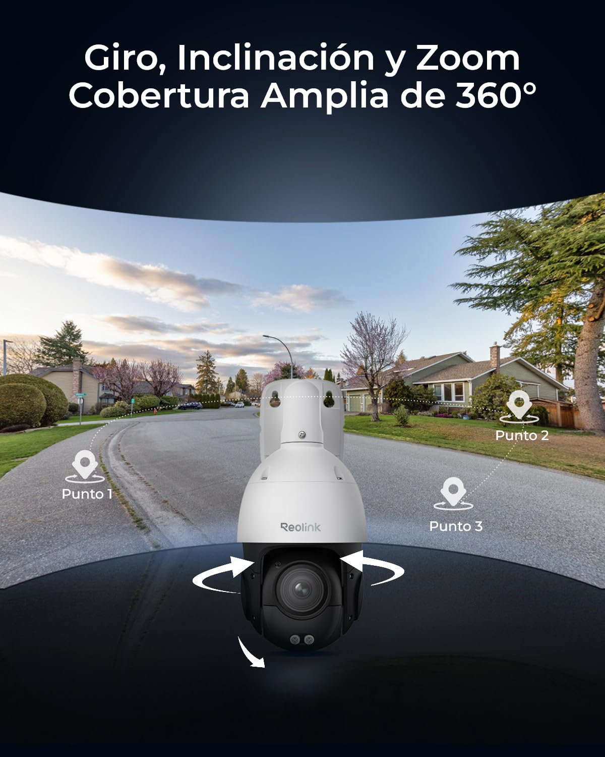 Reolink 4K PTZ Cámara Vigilancia Exterior PoE, 16X Zoom Óptico 3D, 360°/90° Pan & Tilt, Visión Nocturna en Color, Detección Persona/Vehículo/Animale, Audio Bidireccional, Soporta microSD, RLC-823S2 | PoE, 360°/90° Pan & Tilt, Visión Nocturna en Color, Det