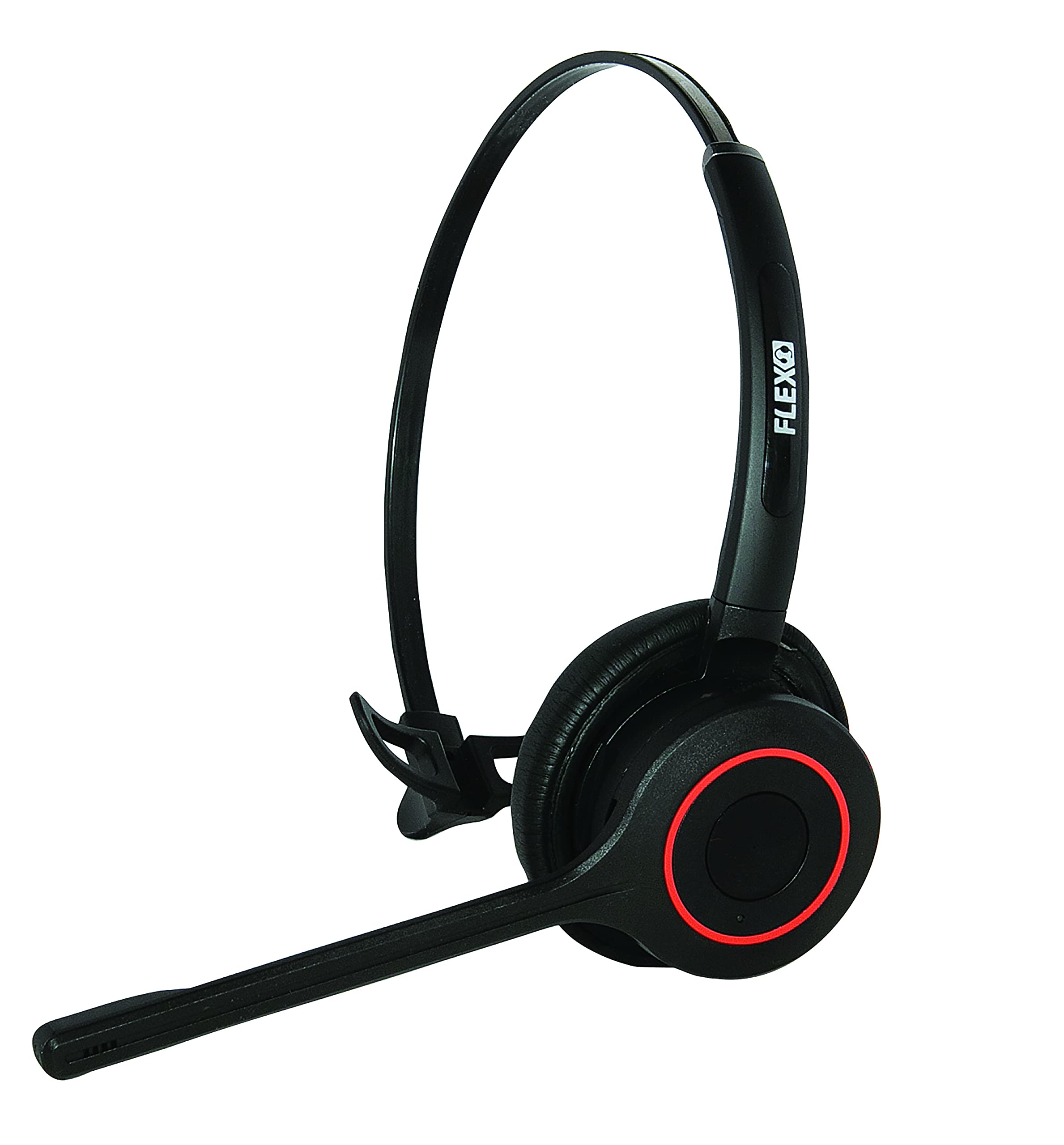 Auricolare Wireless On-Ear con microfono cancellazione del rumore - Auricolare Bluetooth per cellulare e computer a lunga durata - FLEX redline R6 mono - Nero