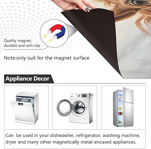 Miniatura 2 de Nander Cubierta magnética para lavavajillas de 23 x 26 pulgadas, cubierta de imán reutilizable para refrigerador, microondas, decoración de cocina