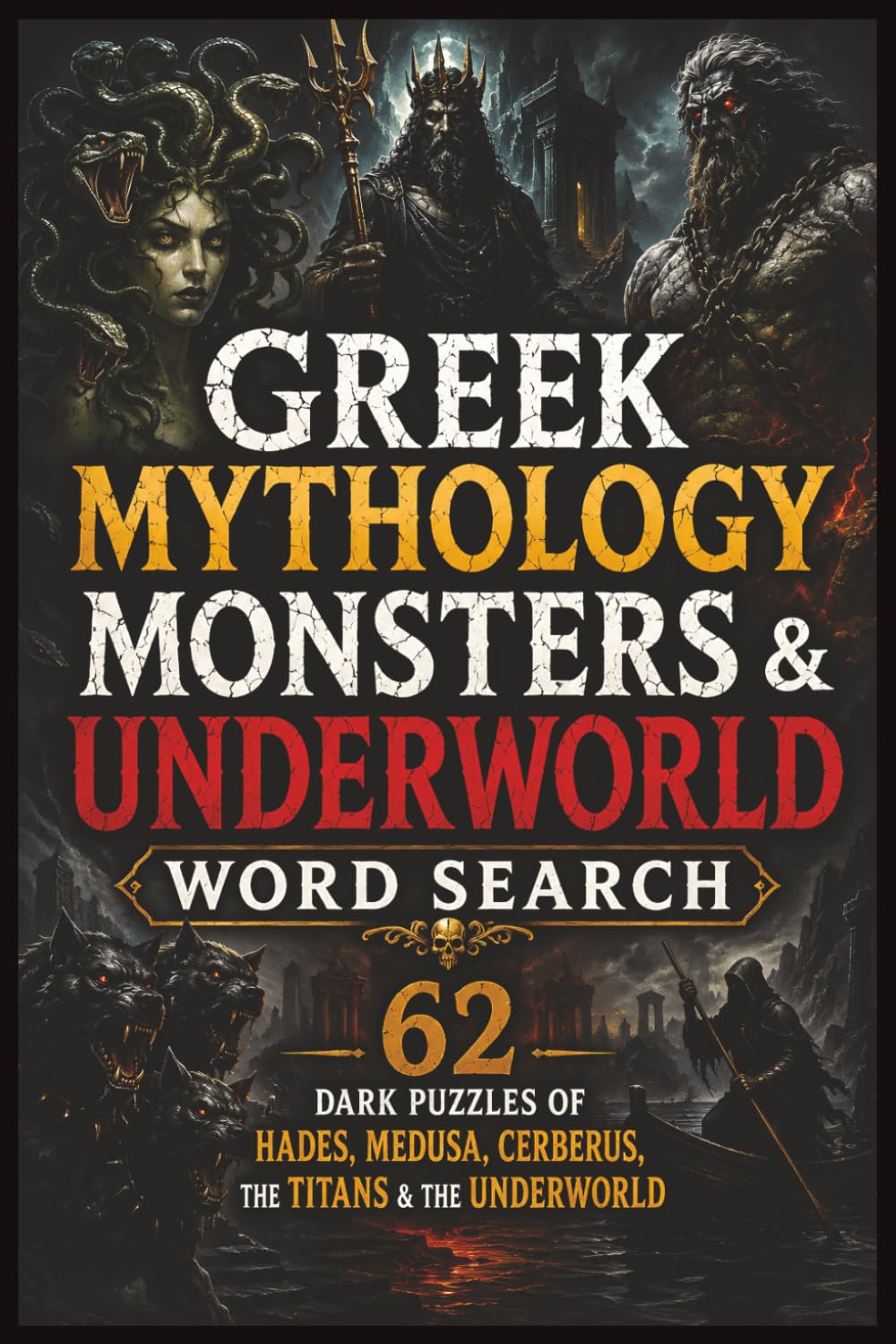 Greek Mythology Monsters & Underworld Word Search: 62 Dark Puzzles of Hades, Medusa, Cerberus, the Titans & the Underworld