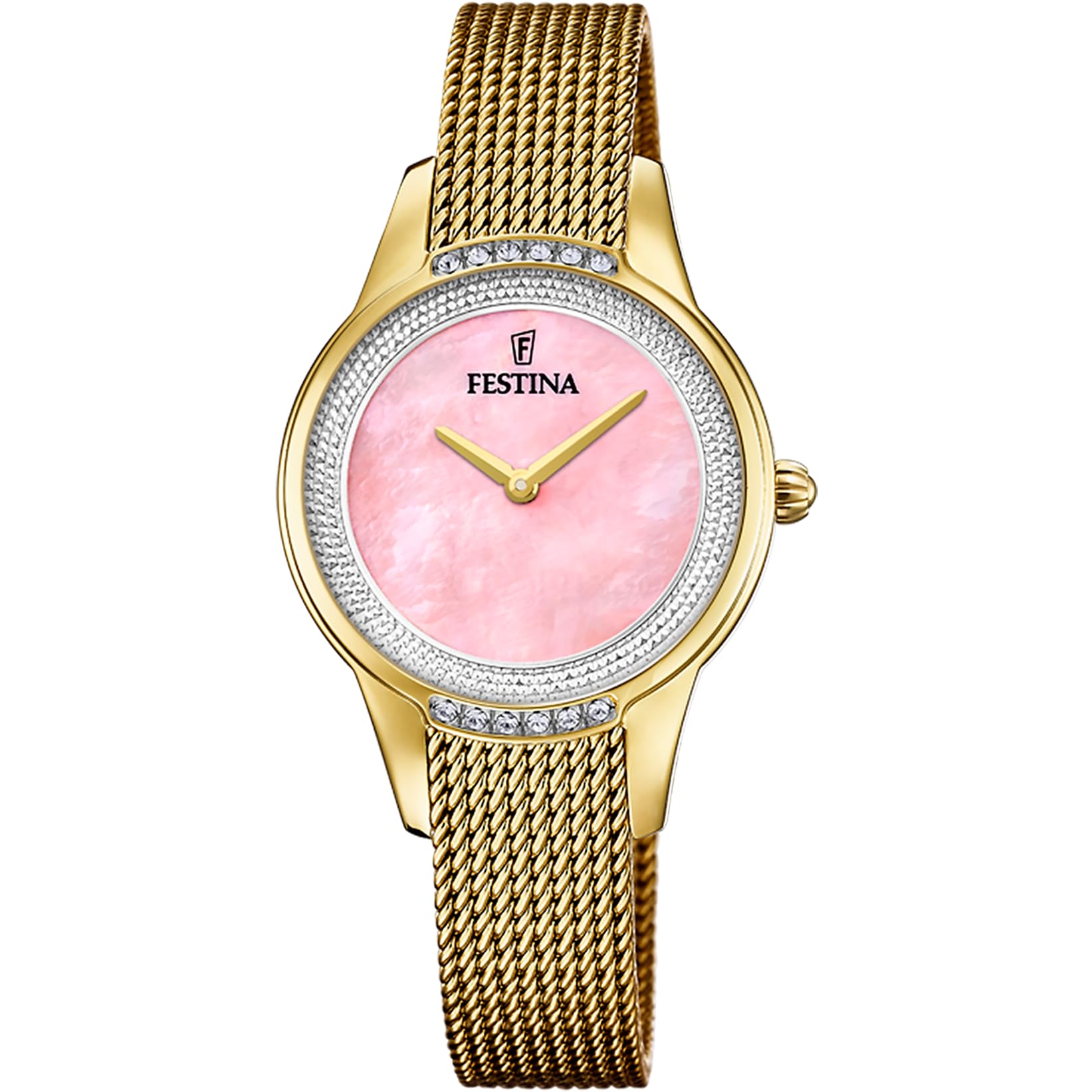 Festina Mademoiselle (30.2mm) Pink Mother Of Pearl Dial / Gold-Tone F20495/2