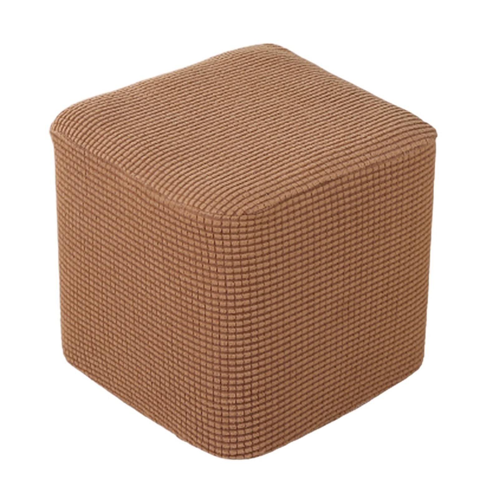 MWAHJU 1Pcs Stretch Ottoman Slipcover Footstool Footrest Living Room Soft Cover For Bedroom(Coffee)