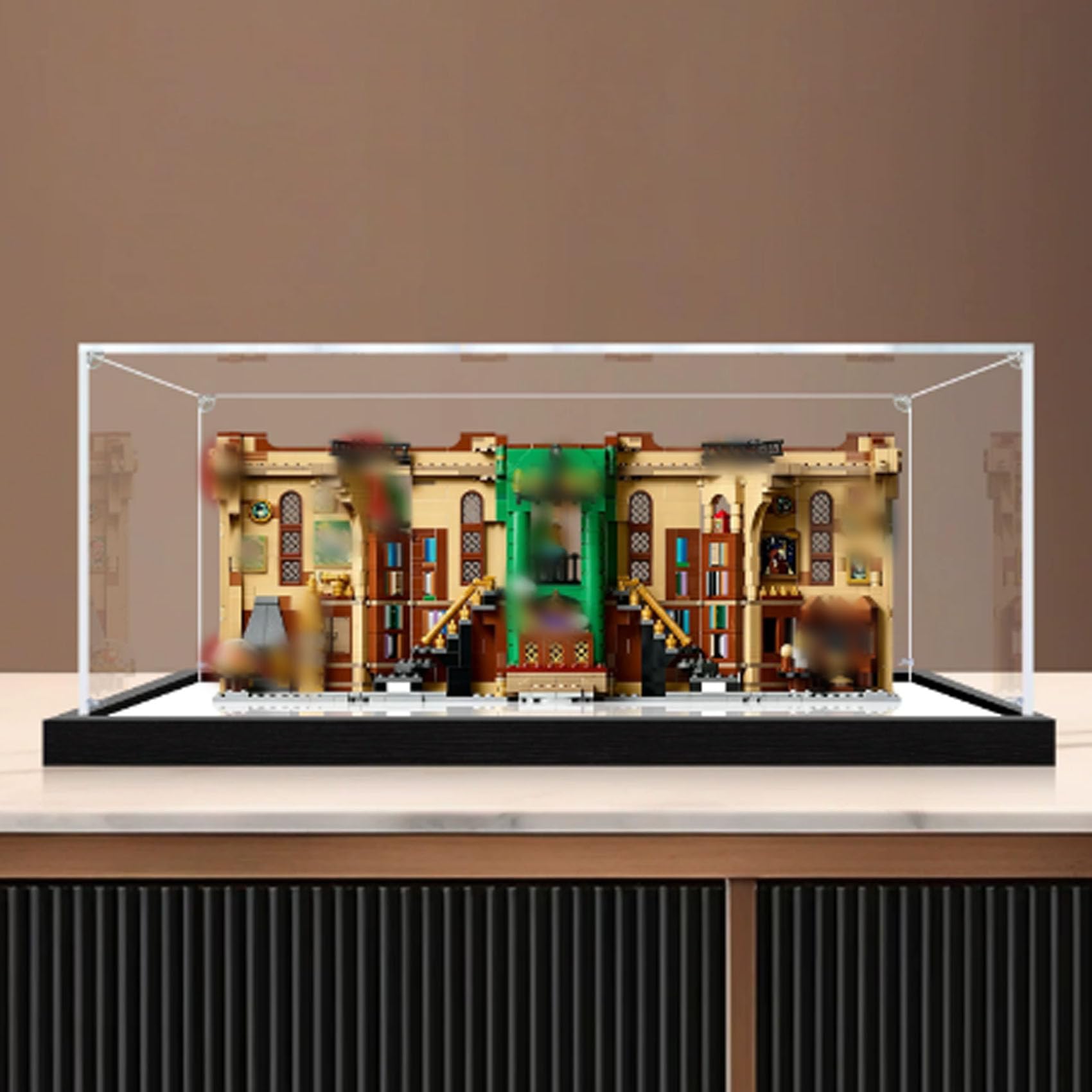 Acrylic Display Case for Le-go 76478 Office Bookshelf Model, Dustproof Display Box (display box only) (StyleC 2mm)