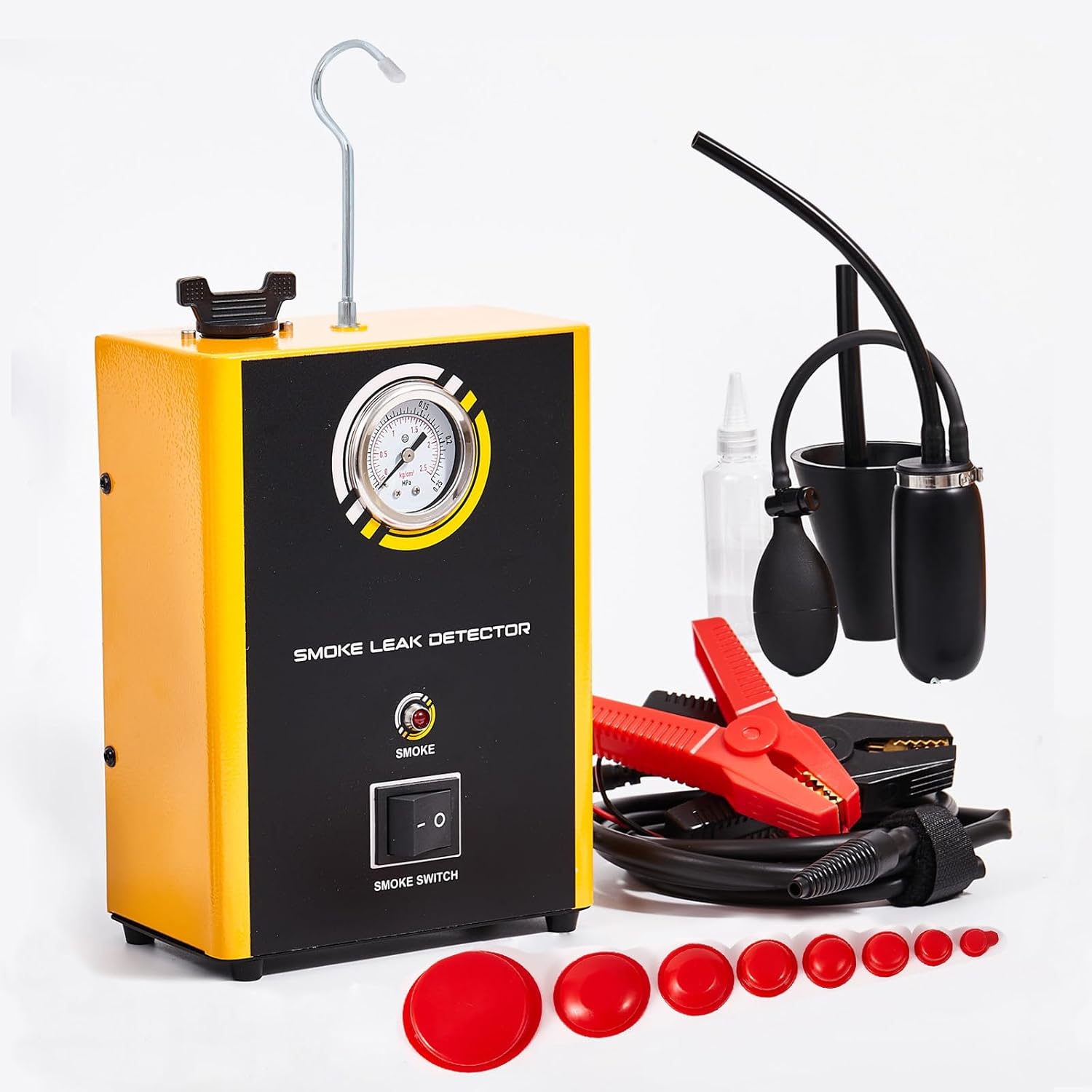 Automotive Smoke Machine Leak Detector with Built-in Air Pump,12V DC Smoke Leak Detector Diagnostic Tester for Vacuum Intake Exhaust Cooling System, Fuel Pipe Leak Locator for All Cars, boats,etc