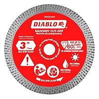 Vista 3 de Disco de corte de borde continuo de diamante Diablo para mampostería de granito, mármol, porcelana y azulejo - 4-1/2" de diámetro, kerf de 1.4mm