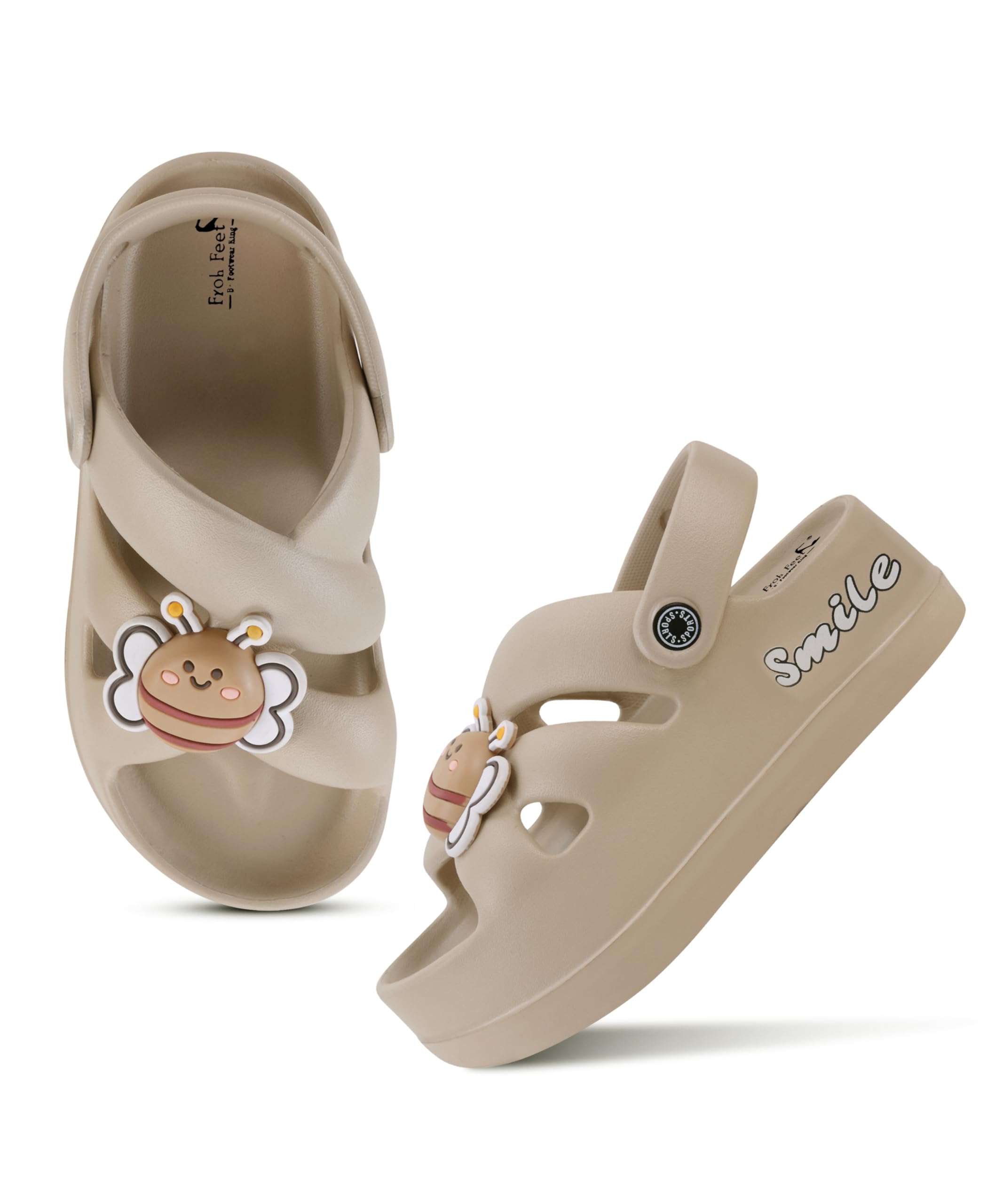Froh Feet Trendy Criss Cross Strap Clogs Cute Embellished Slogan Print Platform Sandals for Women-picture-11