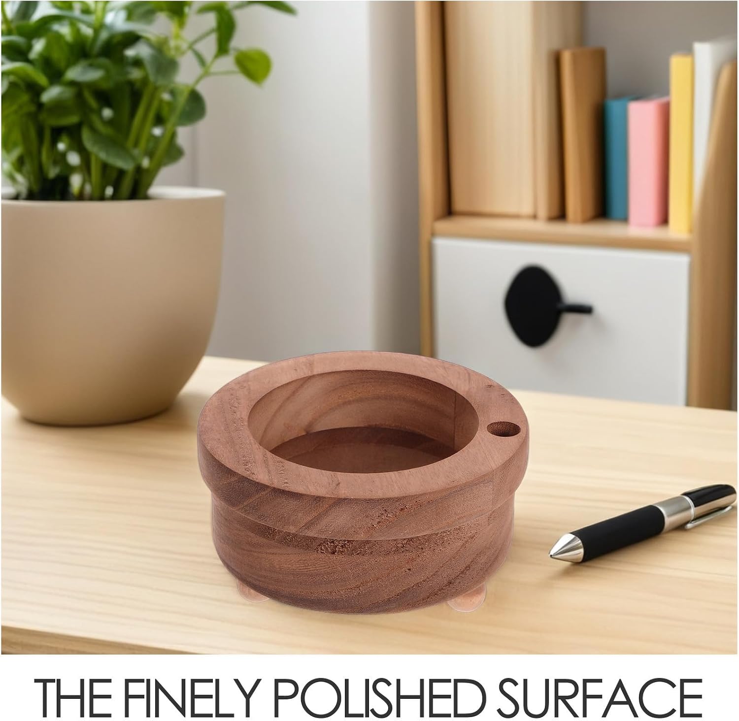 Wooden Party Cup Holder with Marker Slot, Solid Wood Dispenser for Desks