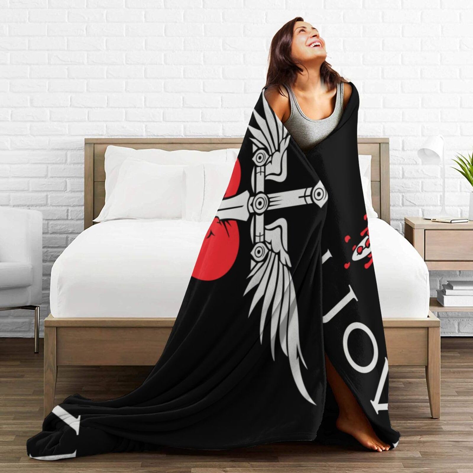 Bon Music and Jovi Flanell-Überwurfdecke für Couch, Bett, superweich, Klimaanlage, gemütlich, warm, 203,2 x 152,4 cm