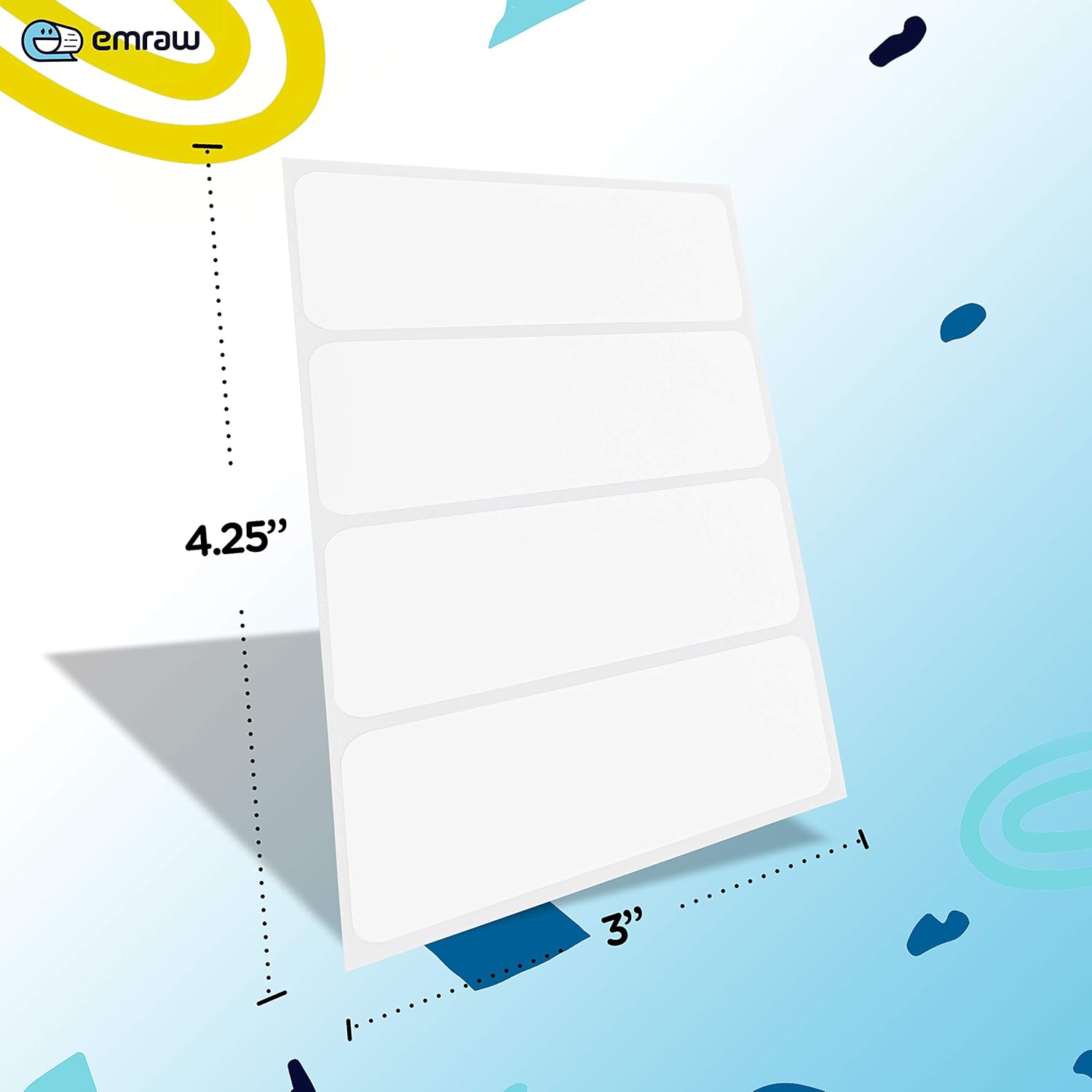 White Multipurpose Labels 2-3/4" X 1" Inch, Used for Marking and Labelling Perfect for School, Home & Office by Emraw (3 Packs - 128 Labels Per Pack - Total 384 Labels) : Office Products