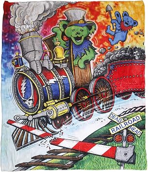Grateful Dead Cozy Fleece Throw Blanket 50x60 Inches - Casey Jones Bears