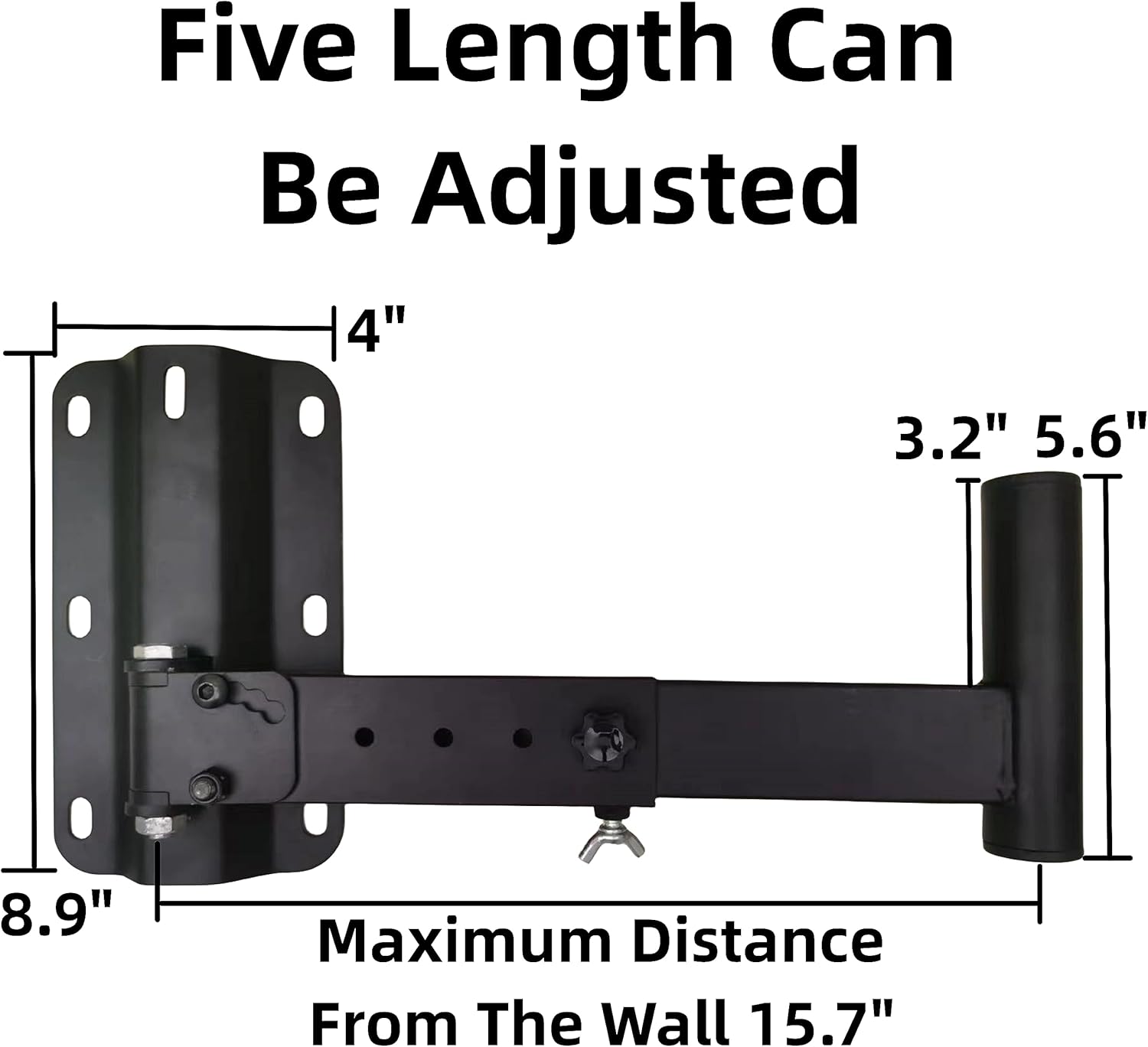 PA Speaker Mount Bracket Support up to 110lbs-Adjustable Speaker Wall Mount Brackets-Heavy Duty Speaker Mounts-Speaker Stand(2 Packs,Black)