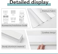 Vista 16 de Zebra Roller Window Blinds,Custom Cut to Size,Roller Blinds Dual Layer Roller Shade Blinds, White,Fixed 72 InchesHigh,21 Inches Width