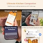 Tastee Air Fryer, Compact 5.5QT AirFryers, 450°F Digital Airfryer Dehydrator with Dual-sensor Smart Probe, 24 Presets One-touch Cooking, In-app Recipes with Window, Dishwasher-safe & Non-stick