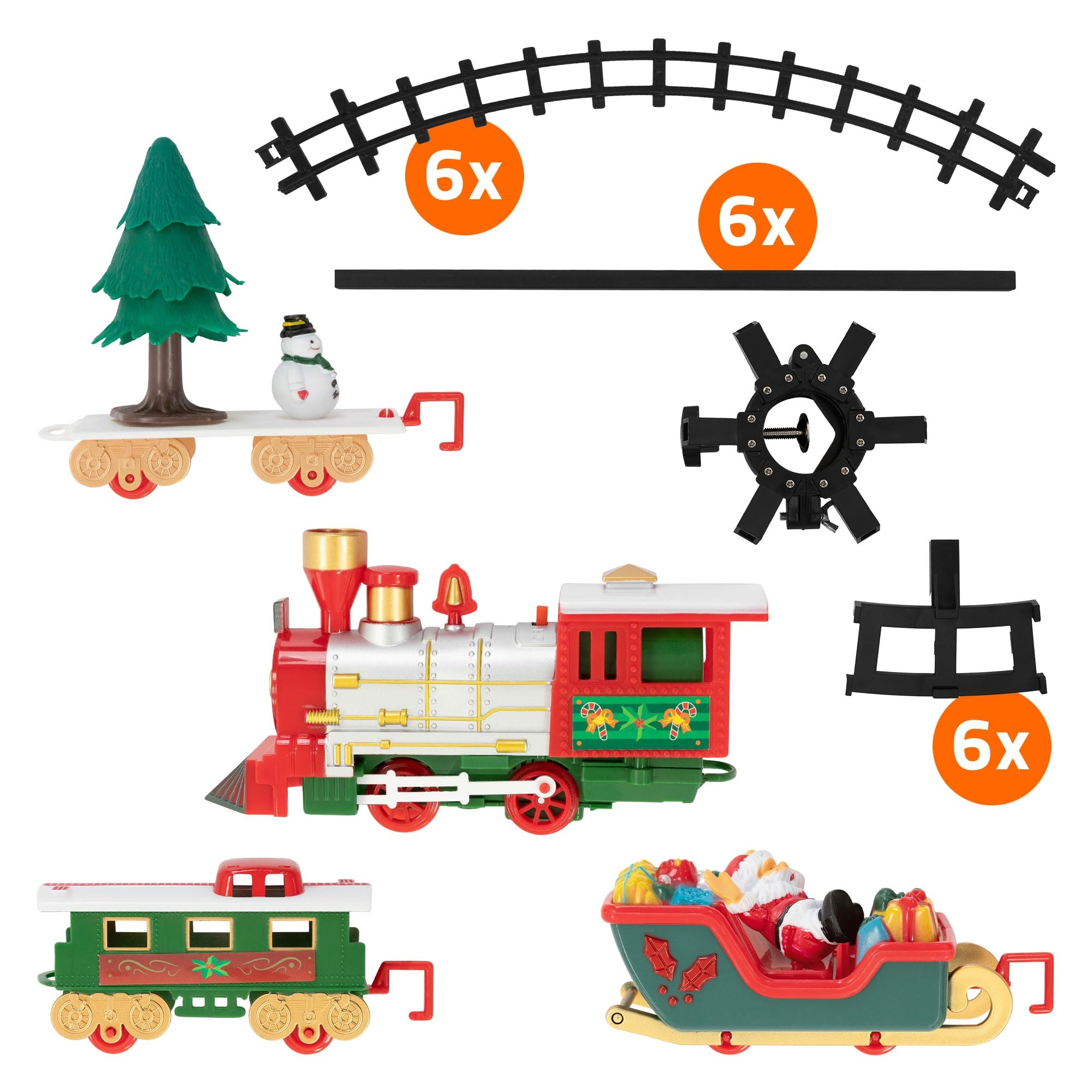 ECD Germany Tren Eléctrico Decorativo para Colgar en el Árbol de Navidad