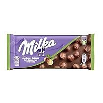 Milka Nocciolato, Tavoletta di Cioccolato al Latte e Nocciole intere, Latte 100% Alpino, Cacao Sostenibile, 95g