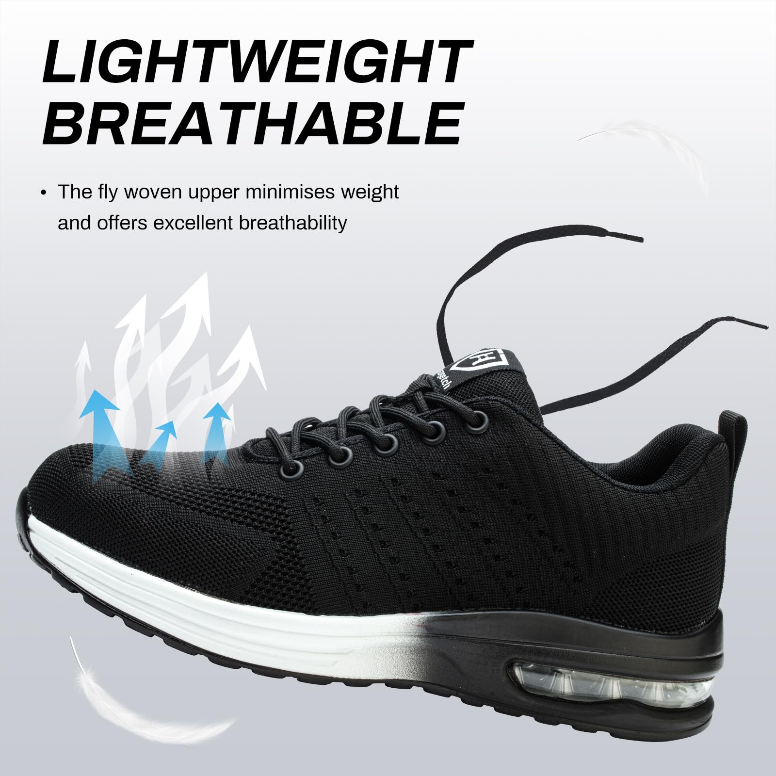 Hitopteu Scarpe Antinfortunistiche Uomo Donna Leggere Estive Scarpe da Lavoro con Punta in Acciaio Traspiranti Scarpe Sicurezza Sportive Antiscivolo