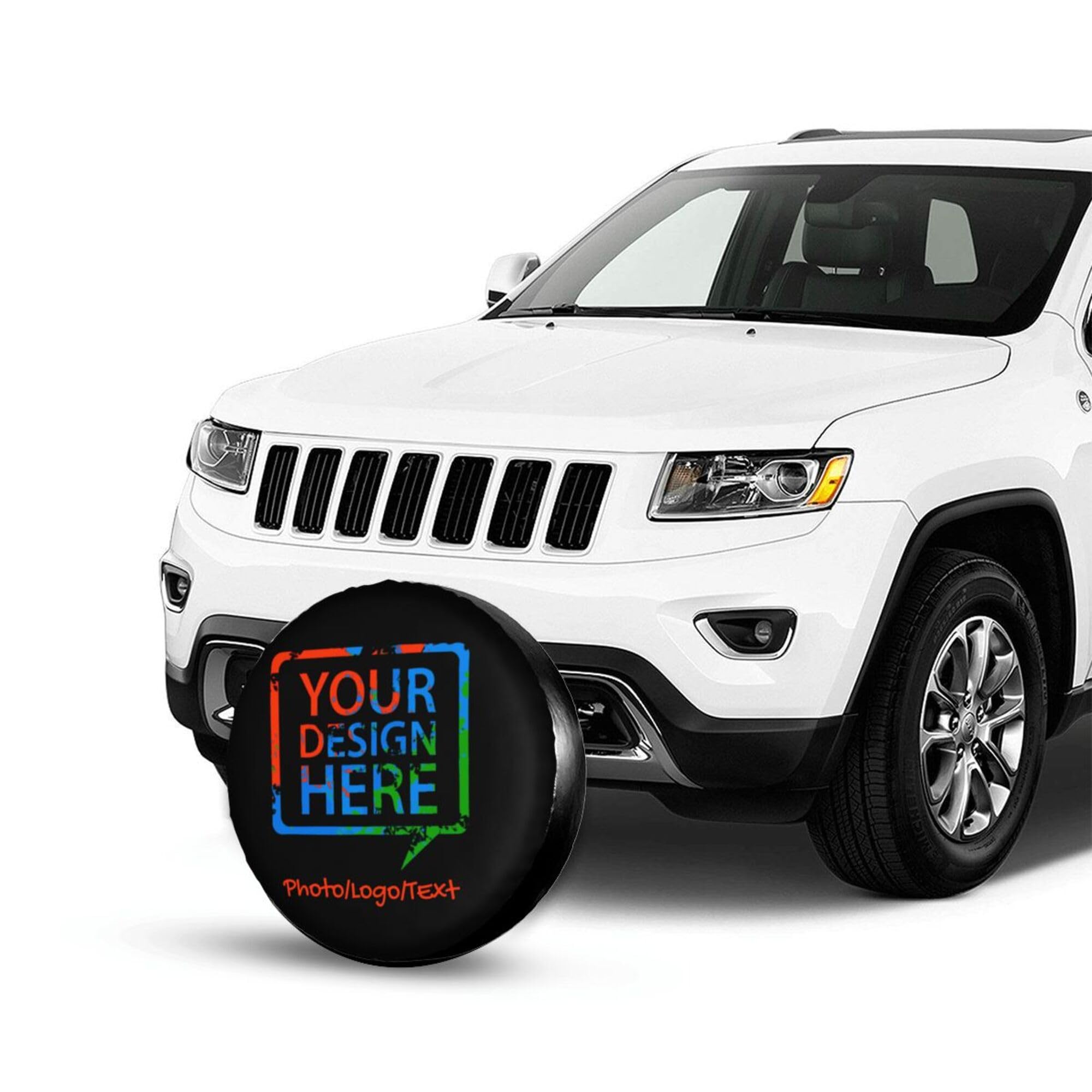 Copriruota di Scorta Personalizzato per Auto, Copertura Ruota di Scorta con Foto Testo Logo, Protezione Pneumatico Impermeabile per Jeep SUV Camper Fuoristrada, 15 Pollici