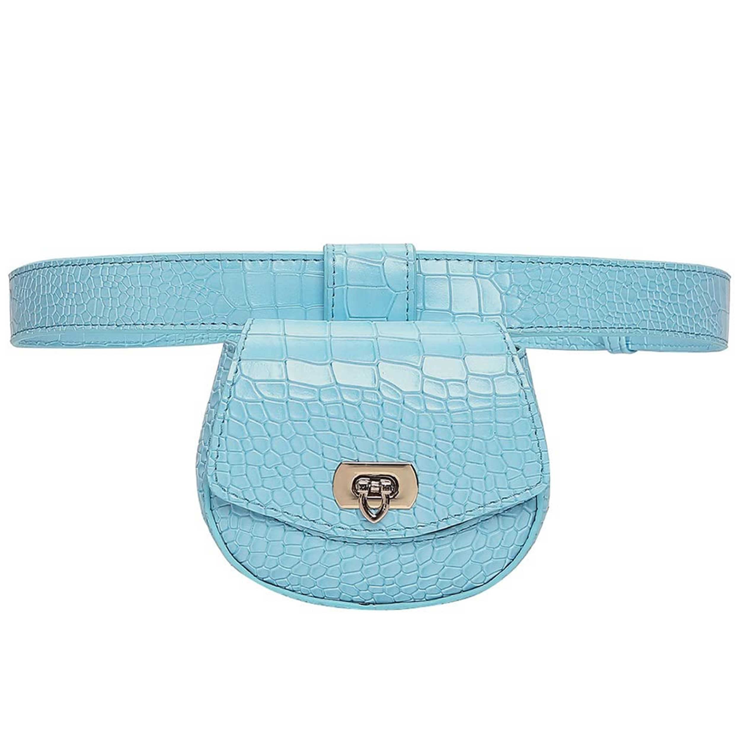 Redhorns Mini Waist Pouch Bag for Women,Girls - Shiny PU Leather Stylish Ladies Fanny Pack Waterproof with Portable,Adjustable Belt - Carry Cash or Small Beauty Essentials - Blue_LPB001I (B0B88HVR1R) Amazon Price History, Amazon Price Tracker