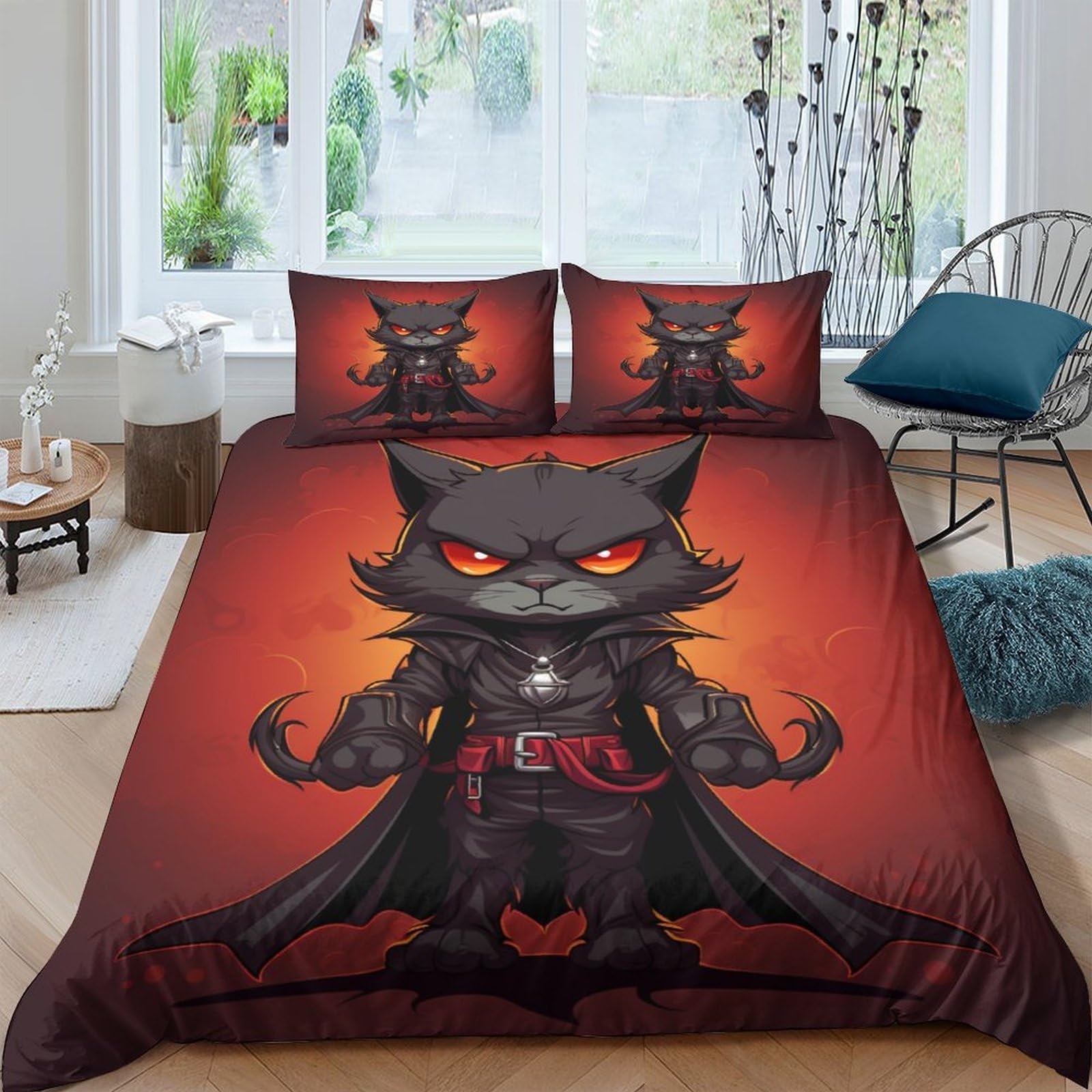 Parure de lit chat 200x200 idéale pour cocooner dans une chambre style anime