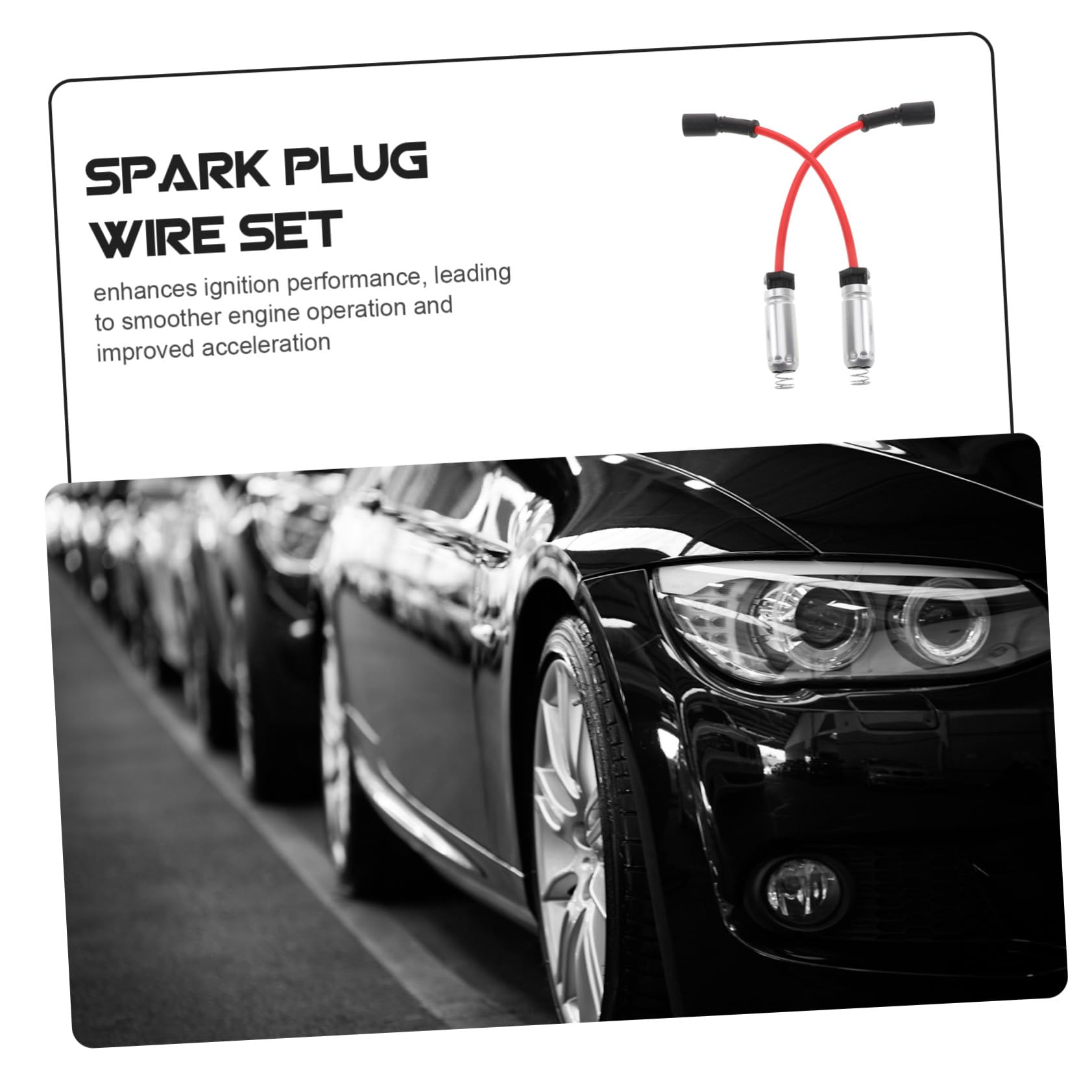 Juego de Cables de Encendido de Bujías de Alta Temperatura 8 Piezas para Motor de 8 Cilindros Compatible con Motor de Gasolina Mejora Rendimiento Motor Coche Automotriz