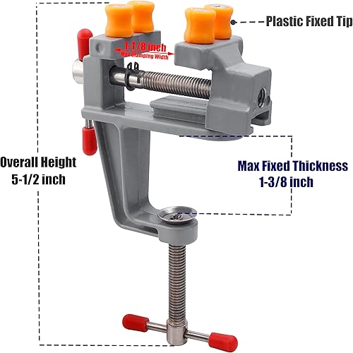 Miniatura 4 de Yakamoz Mini tornillo de banco para mesa pequeña, abrazadera de tornillo de banco, prensa de tornillo de banco de trabajo para fabricación de joyas,