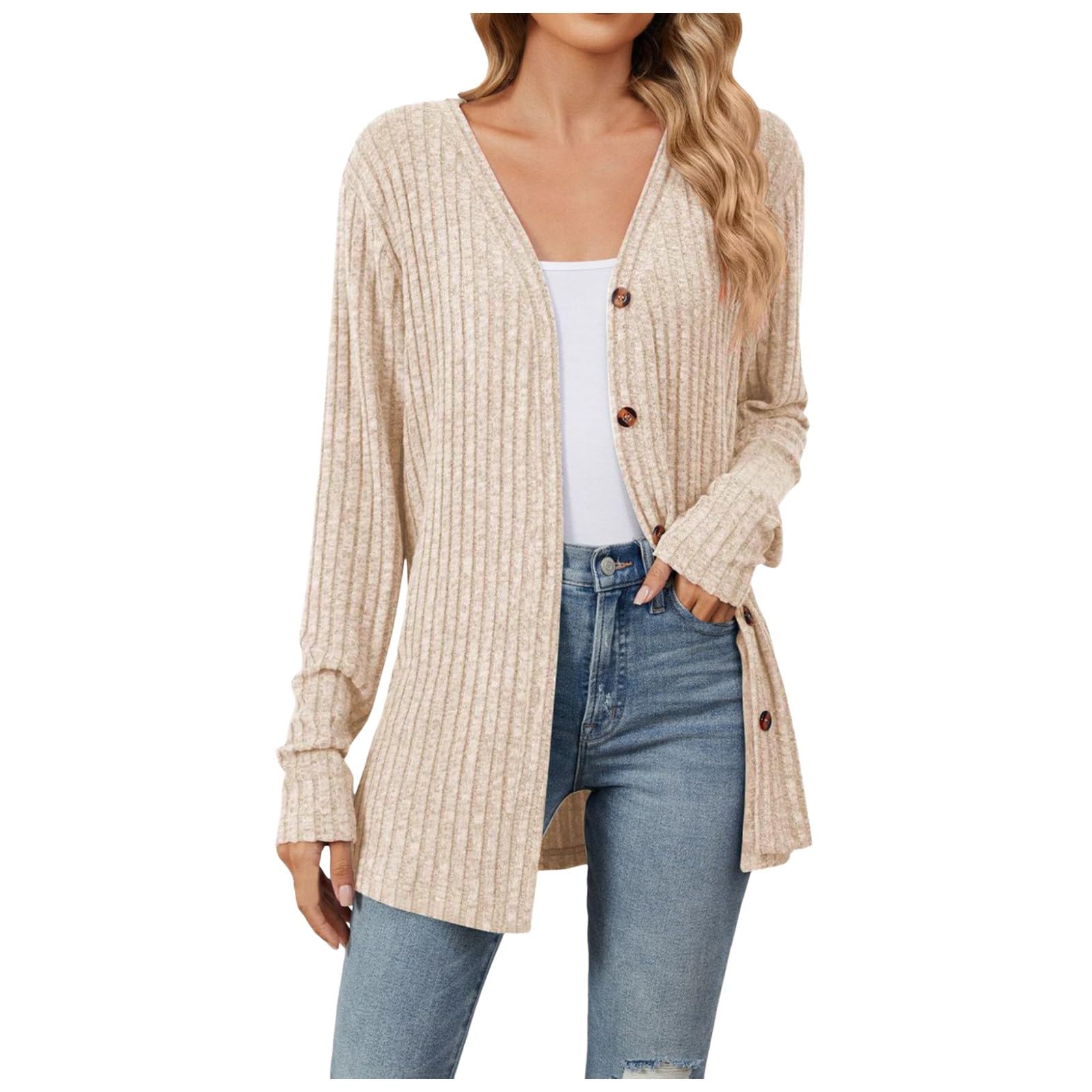 Womens Long Knit Cardigan Button Down Soft Comfy Coat 2025 Casual Knitwear Sweater Fall Winter Outfits