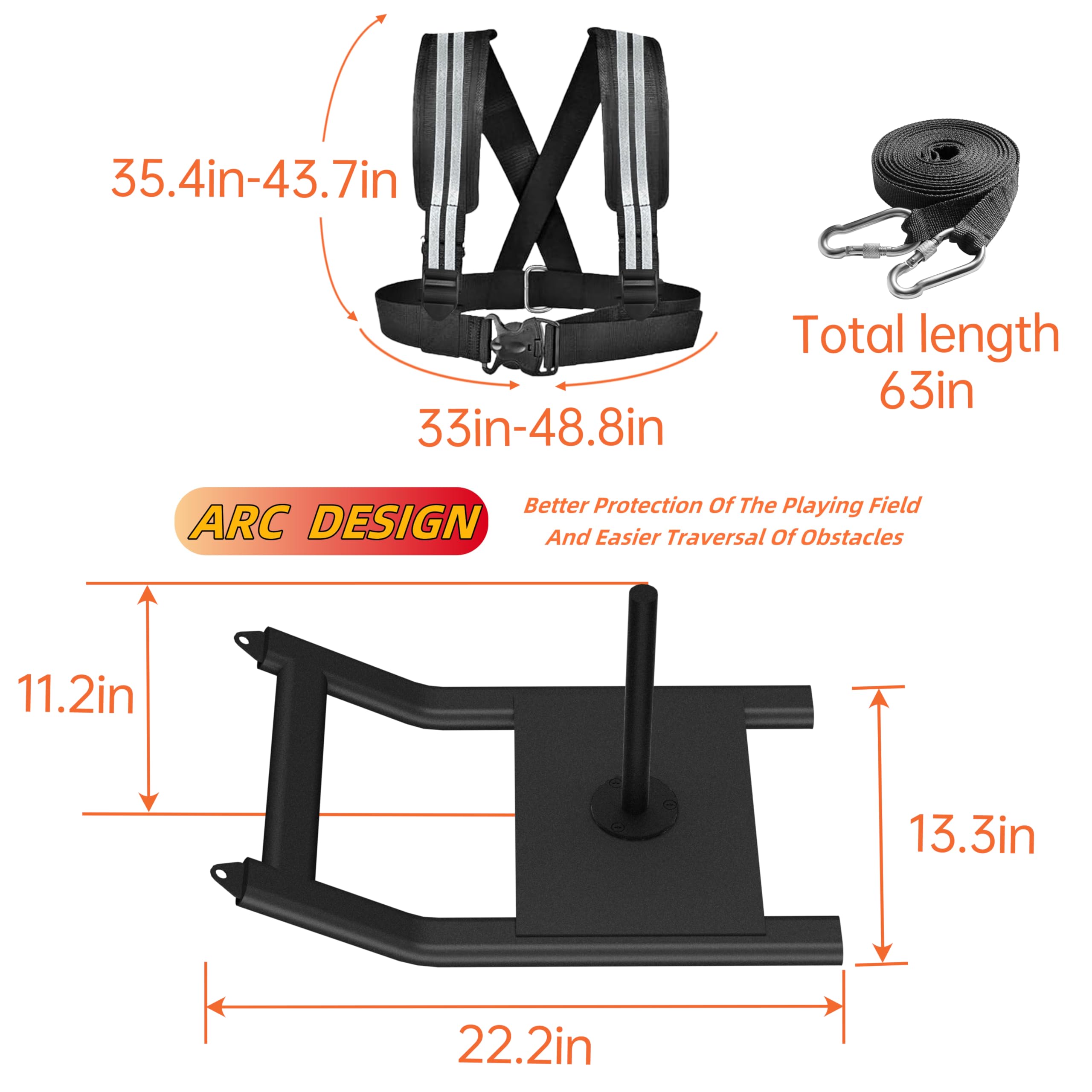 Trineo de entrenamiento con peso para linieros de fútbol, trineo de bloqueo ajustable resistente con placas de resistencia, entrenamiento de tracción de trineo de velocidad y fuerza, equipo de
