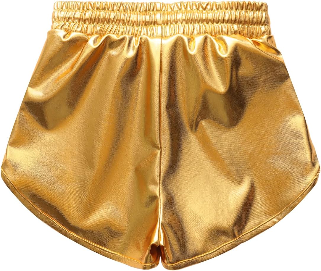 Short Brillant Paillettes Pour Fille - Danse, Ballet, Gym - 92% Polyester 8% élasthanne - Taille élastique - Tailles 120 à 140