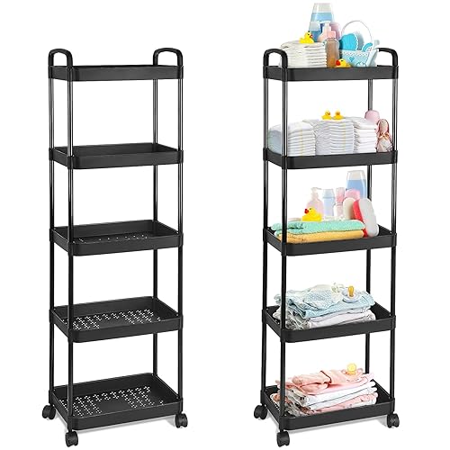 Organizador de pañales para bebé, carrito de pañales móvil de plástico rodante, organizador de almacenamiento de pañales para recién nacidos,