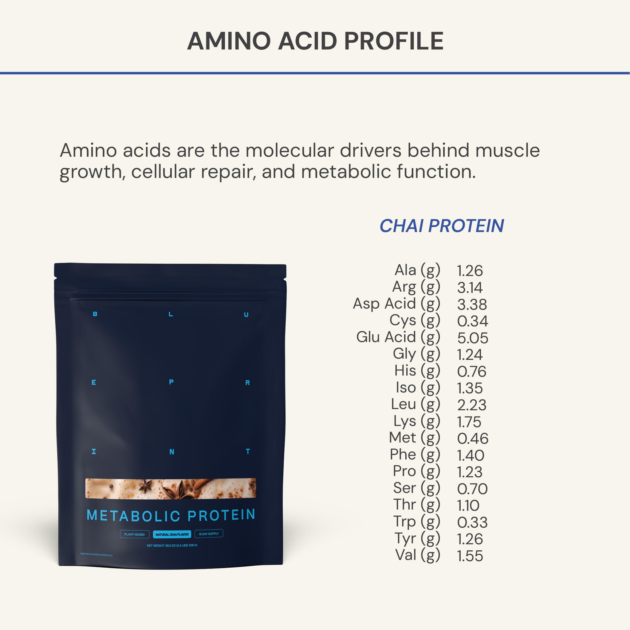 Blueprint by Bryan Johnson Vegan Protein Meal Replacement – Plant Based Hemp Protein with 27g Protein Per Serving – Low Calorie, Chai Flavored Protein for Women & Men – Dairy Free– 15 Servings