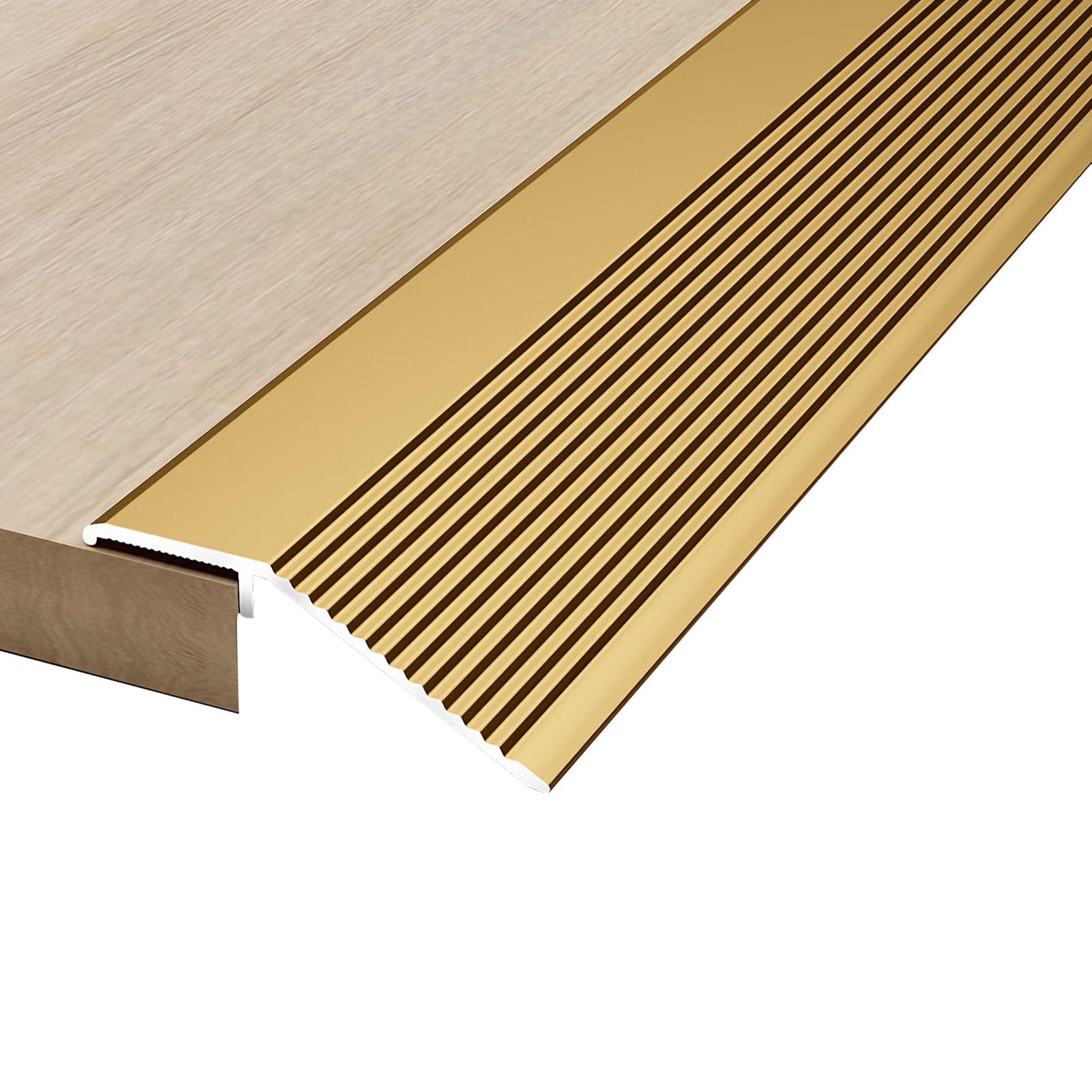 Rampe di soglia per dislivelli da 10 a 35 mm, soglia di dislivello pavimento, profilo di raccordo per pavimento irregolare(Gold,10x120cm)