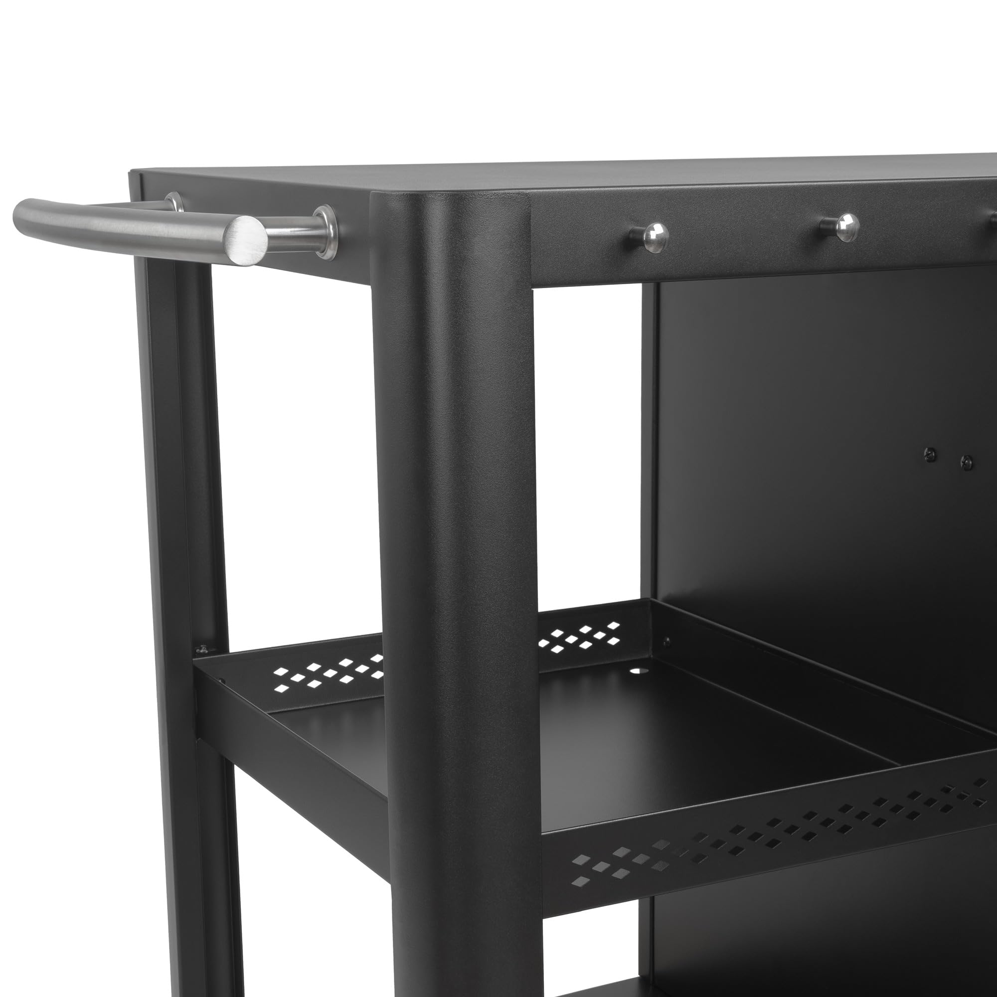 BBQ-Toro Grill na kółkach 95 x 50 x 80 cm, stół do grillowania z dużą powierzchnią roboczą, stolik pomocniczy, stolik do grillowania na świeżym powietrzu, wózek do serwowania, wózek do serwowania,