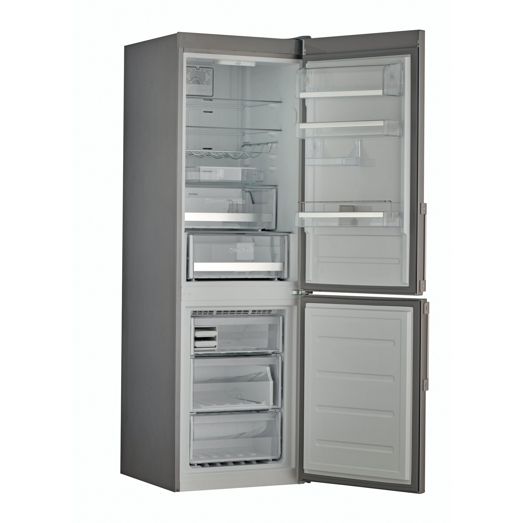Bauknecht KGNF 185 A2+ IN Réfrigérateur-congélateur/A++ / 189 cm de hauteur / 244 kWh/an/réfrigérateur 222 L/congélateur 94 L/Ultimate NoFrost/Pro Touch en acier inoxydable