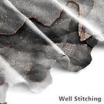AWERT Dreamy Encre Art Noir Glod Rideau de douche en marbre pour salle de bain Impression haute définition moderne Rideau de bain imperméable avec crochets Décor salle de bains 72x72inch