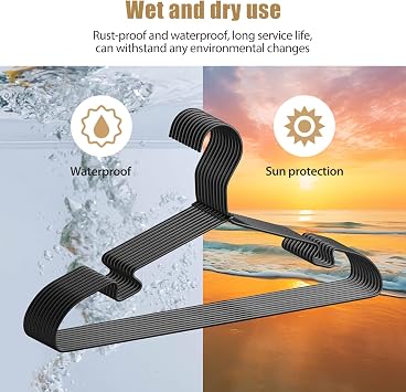 30 Pack Black Aluminum Hangers, 16.5 Inch Non-Slip Metal Clothes Hangers, Lightweight Sturdy and Bulk Space-Saving Hangers for Pants, Skirt, Shirt, Dress, Tie