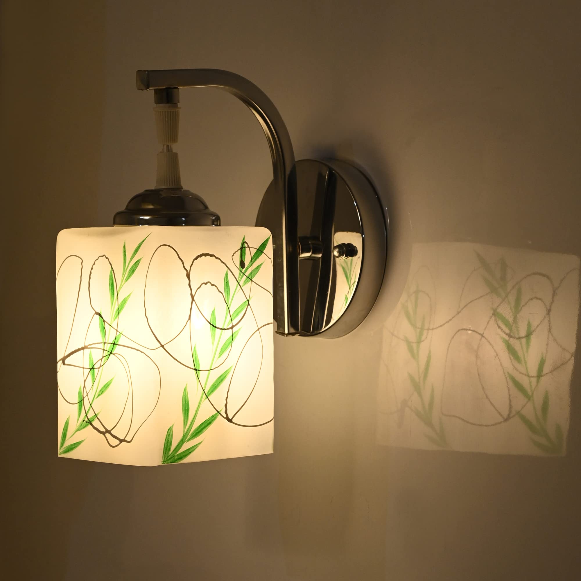 Mahganya Industries Corded Electric Designer Home Decorative Modern Glass Wall Lamp -Without Bulb -0125(White) (B0BSR6DPN9) Amazon Price History, Amazon Price Tracker