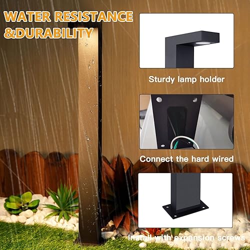 Miniatura 4 de Luz al aire libre camino luces LED moderno diseño europeo jardín luces cuadrado paisaje iluminación decorativa bolardo lámpara IP54 impermeable gris